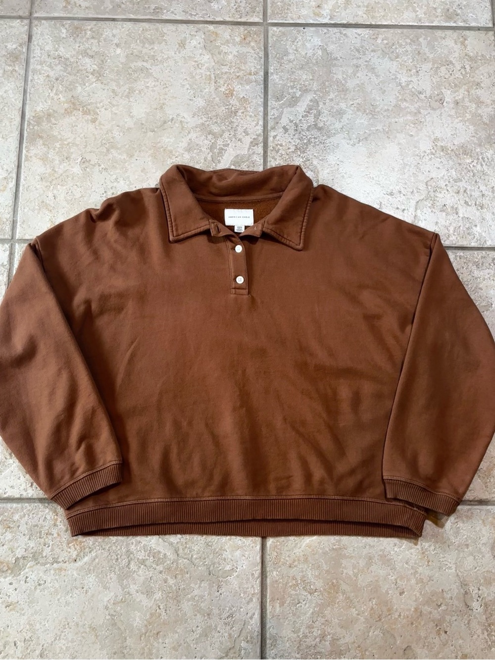 American Eagle Fleece Polo Sweatshirt